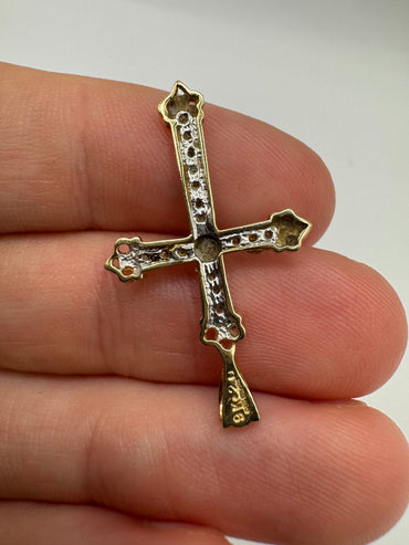 9ct gold 20 point diamond cross pendant