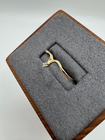 9ct gold diamond wishbone ring
