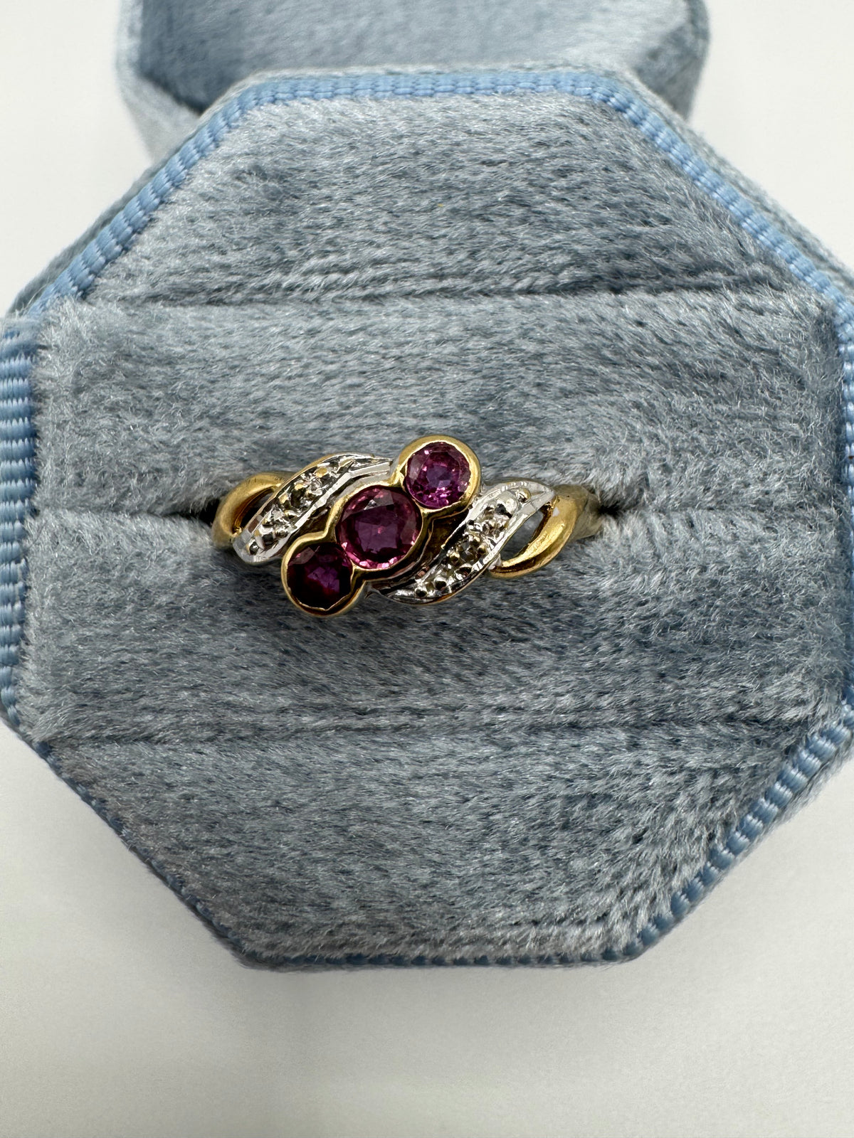 9ct gold ruby and diamond ring