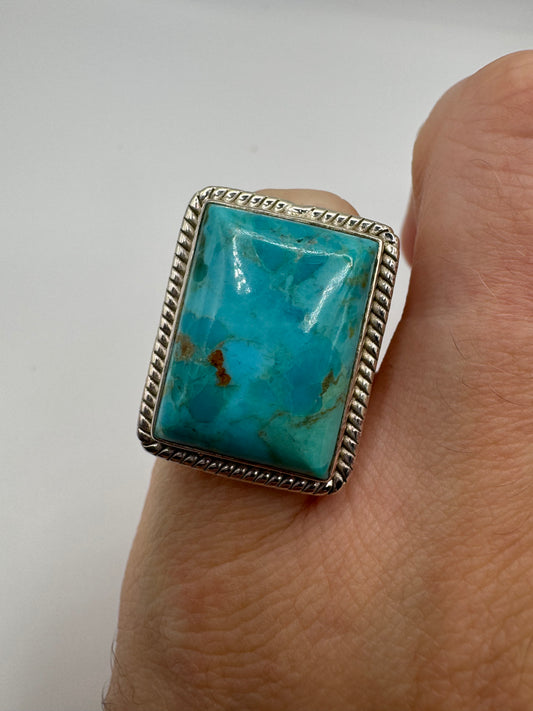 Silver gemstone ring