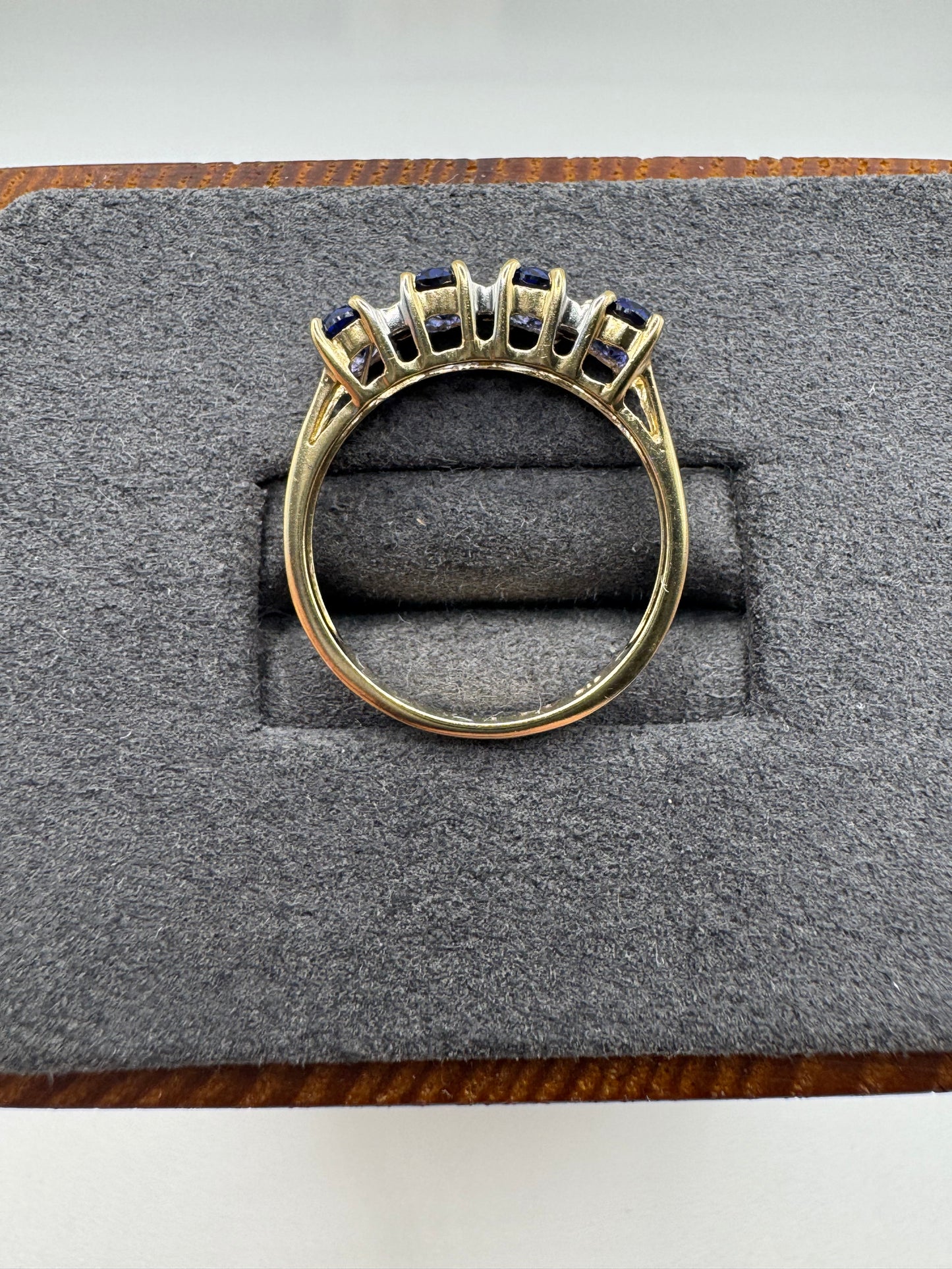 9ct gold kyanite and diamond ring