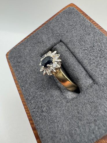 9ct gold sapphire and diamond ring