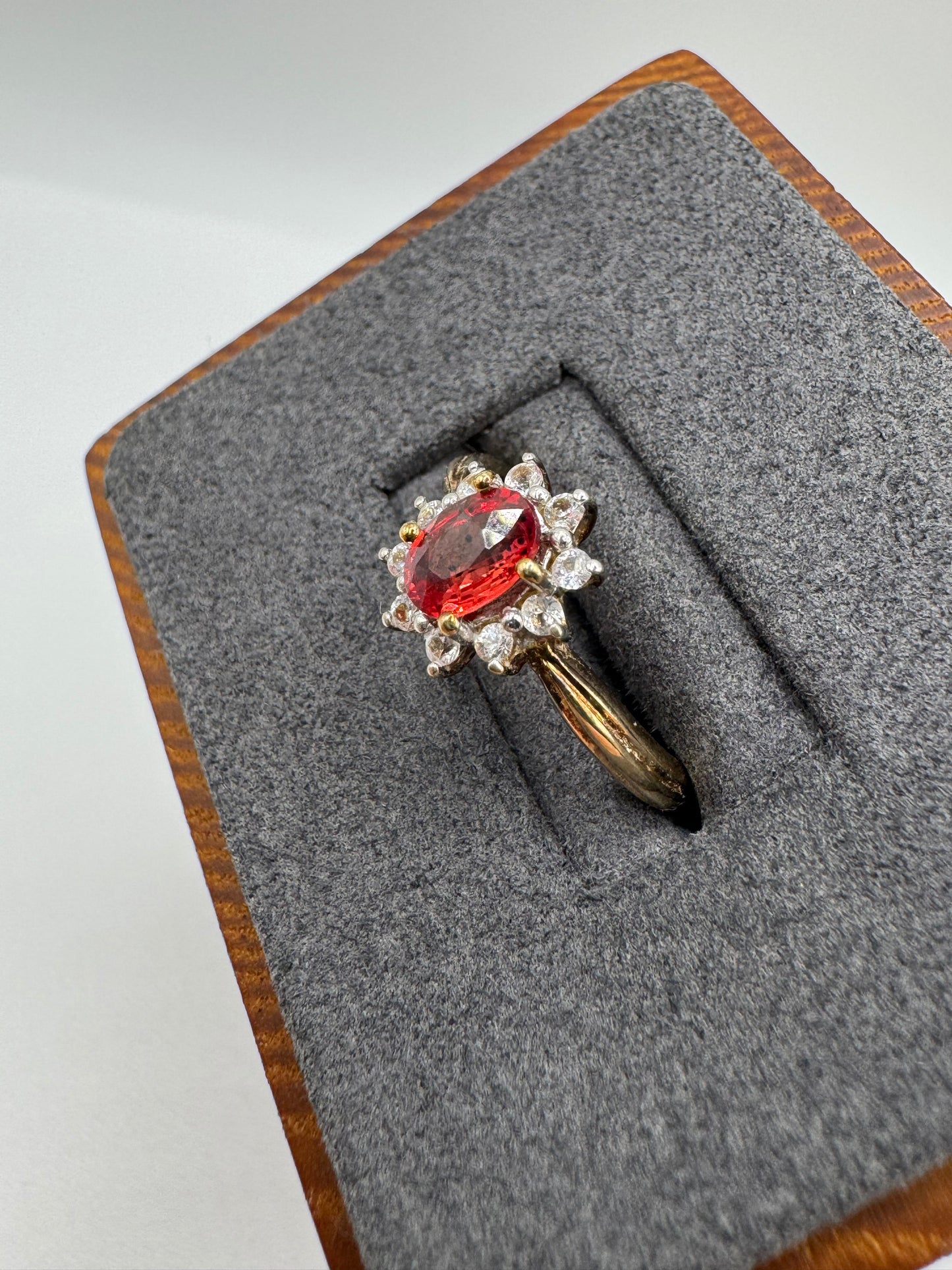 9ct gold fancy sapphire and zircon cluster ring