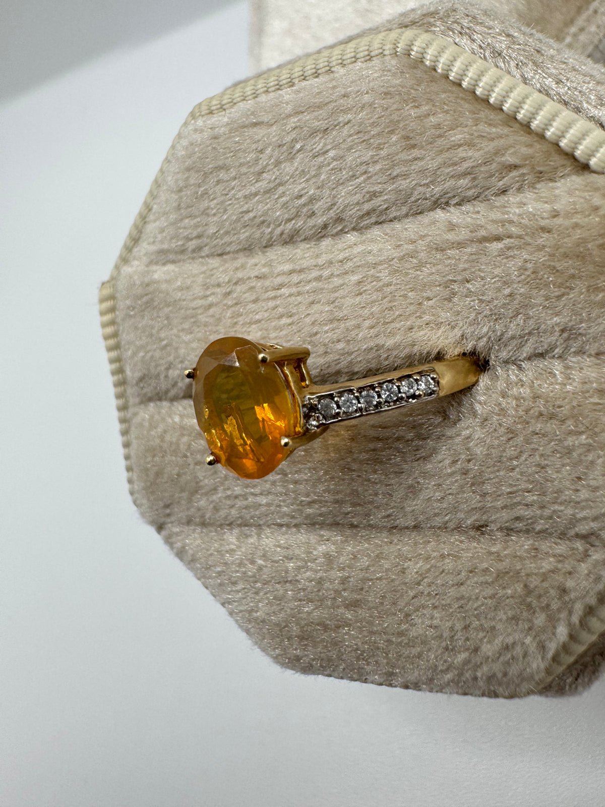 9ct gold opal and zircon ring