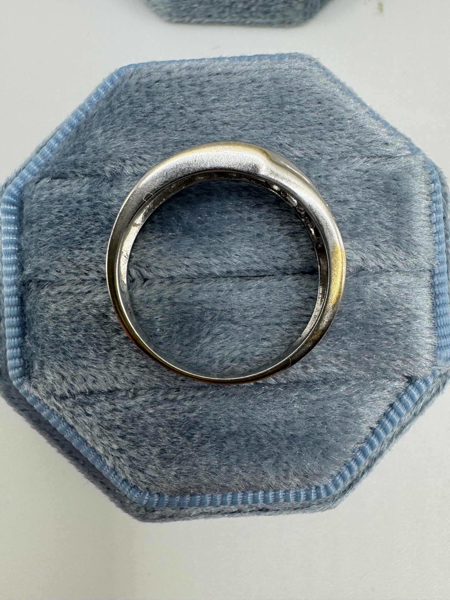 9ct white gold topaz and diamond ring