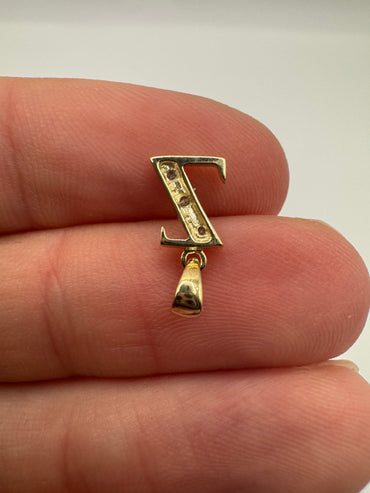 9ct gold diamond initial Z pendant