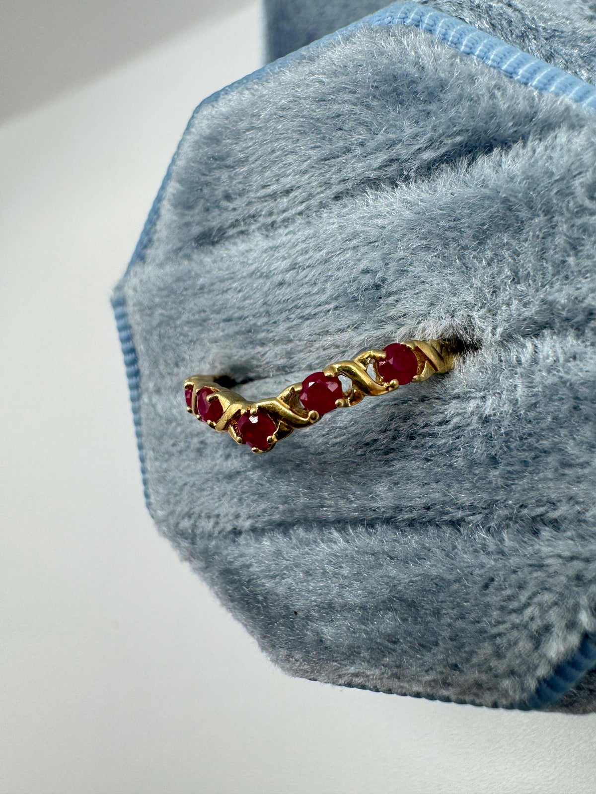 9ct gold ruby wishbone ring