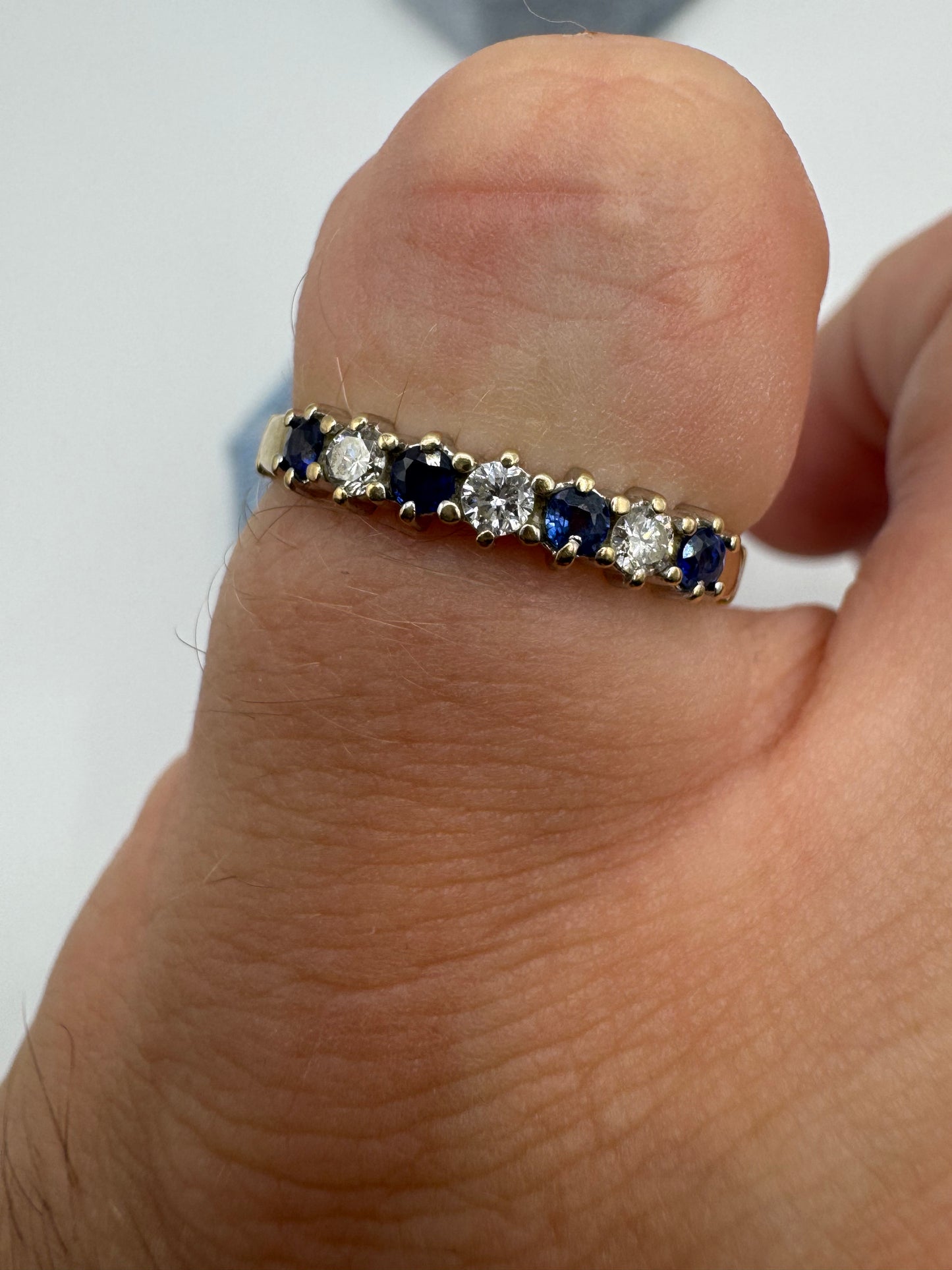 9ct gold London blue topaz and diamond ring