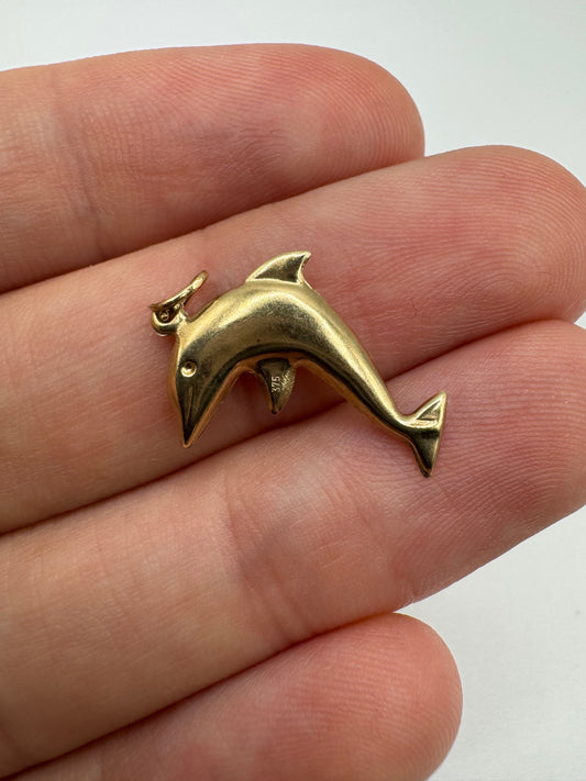 9ct gold dolphin charm