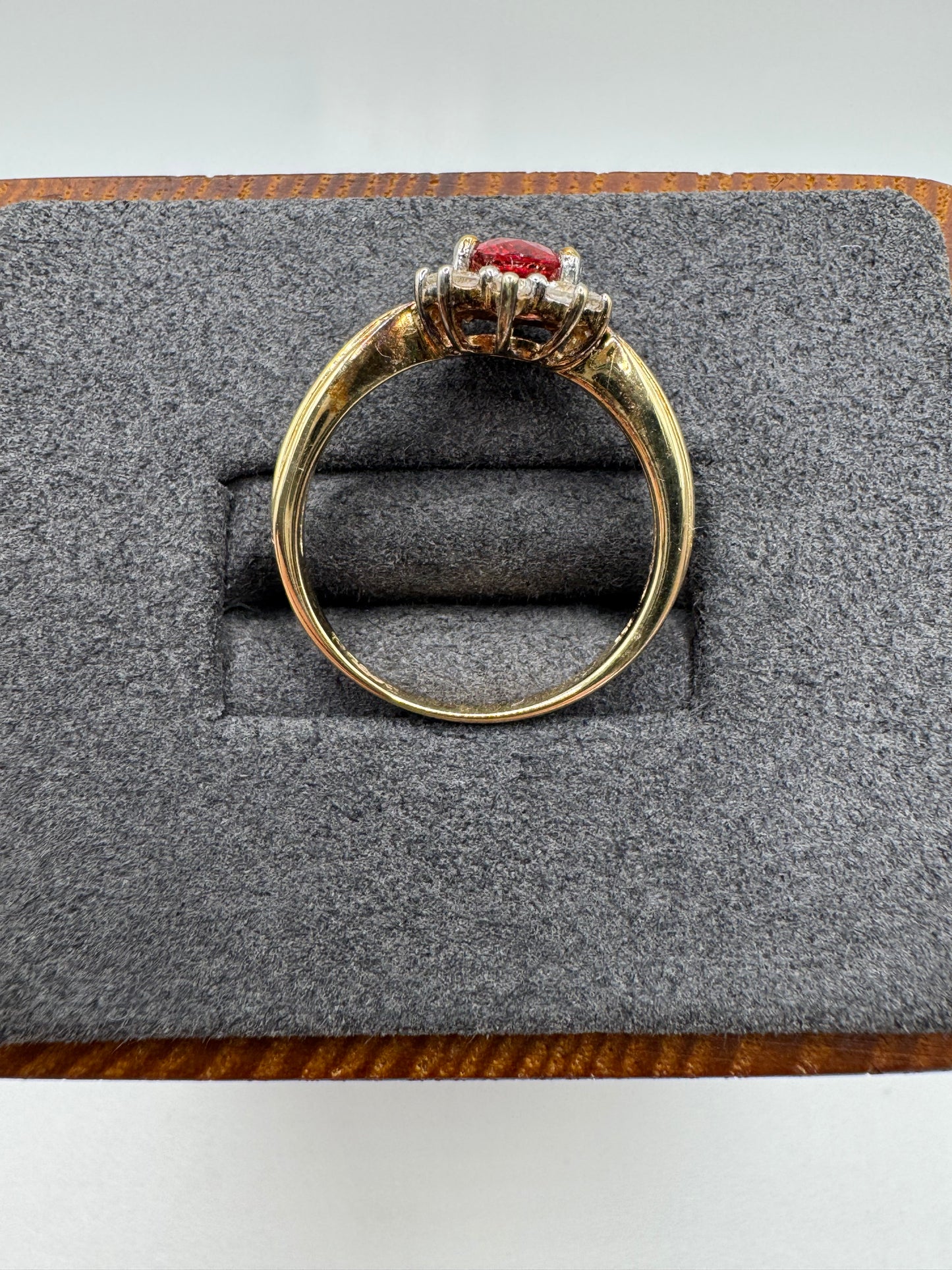 9ct gold fancy sapphire and zircon cluster ring