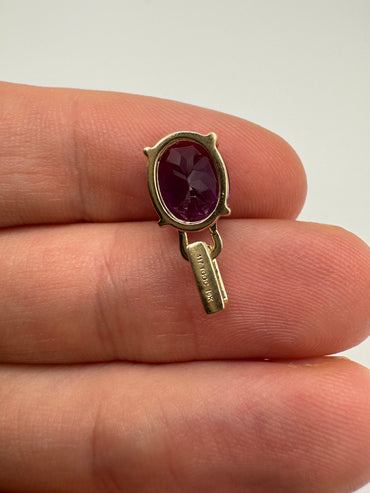 9ct gold amethyst and diamond pendant