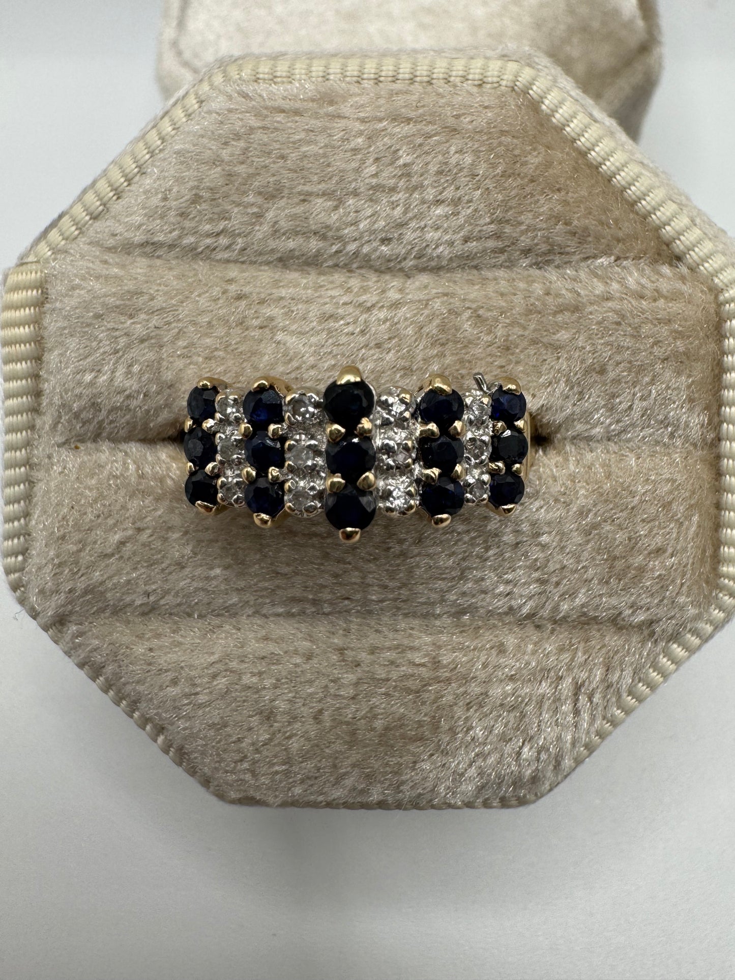 9ct gold sapphire and diamond ring