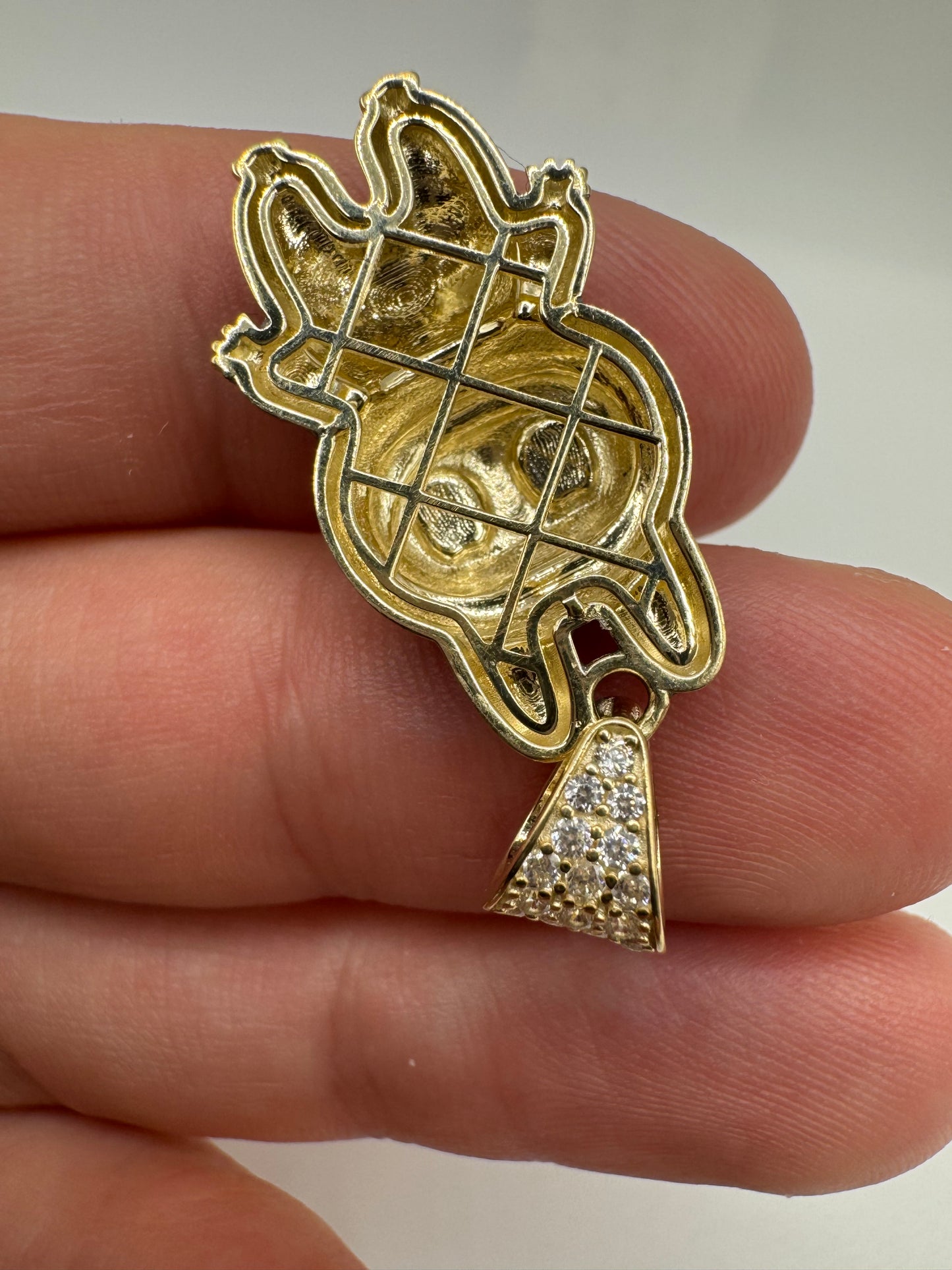 9ct gold 25mm enamelled character pendant