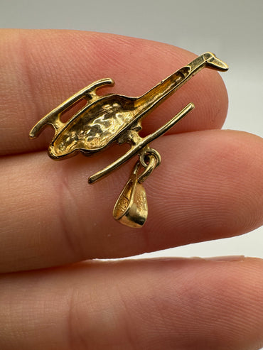 9ct gold helicopter charm