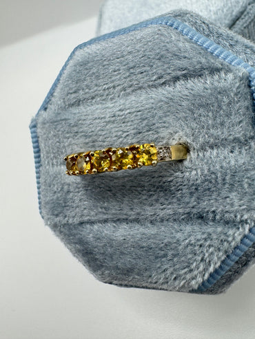 9ct gold quartz and diamond ring