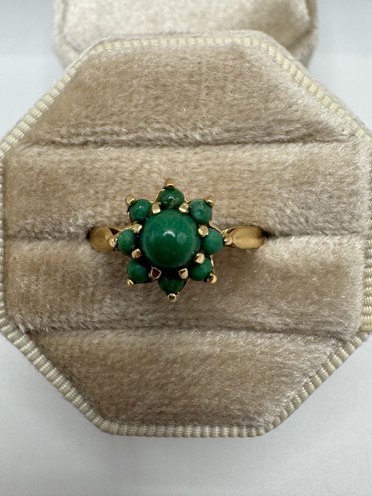 9ct gold turquoise cluster ring