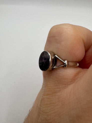 Silver blue john ring