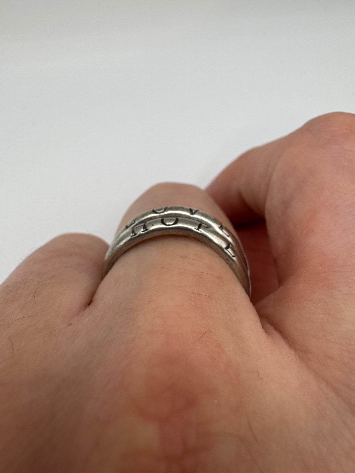 Silver “Love” and “Hope” ring (9.5-T)