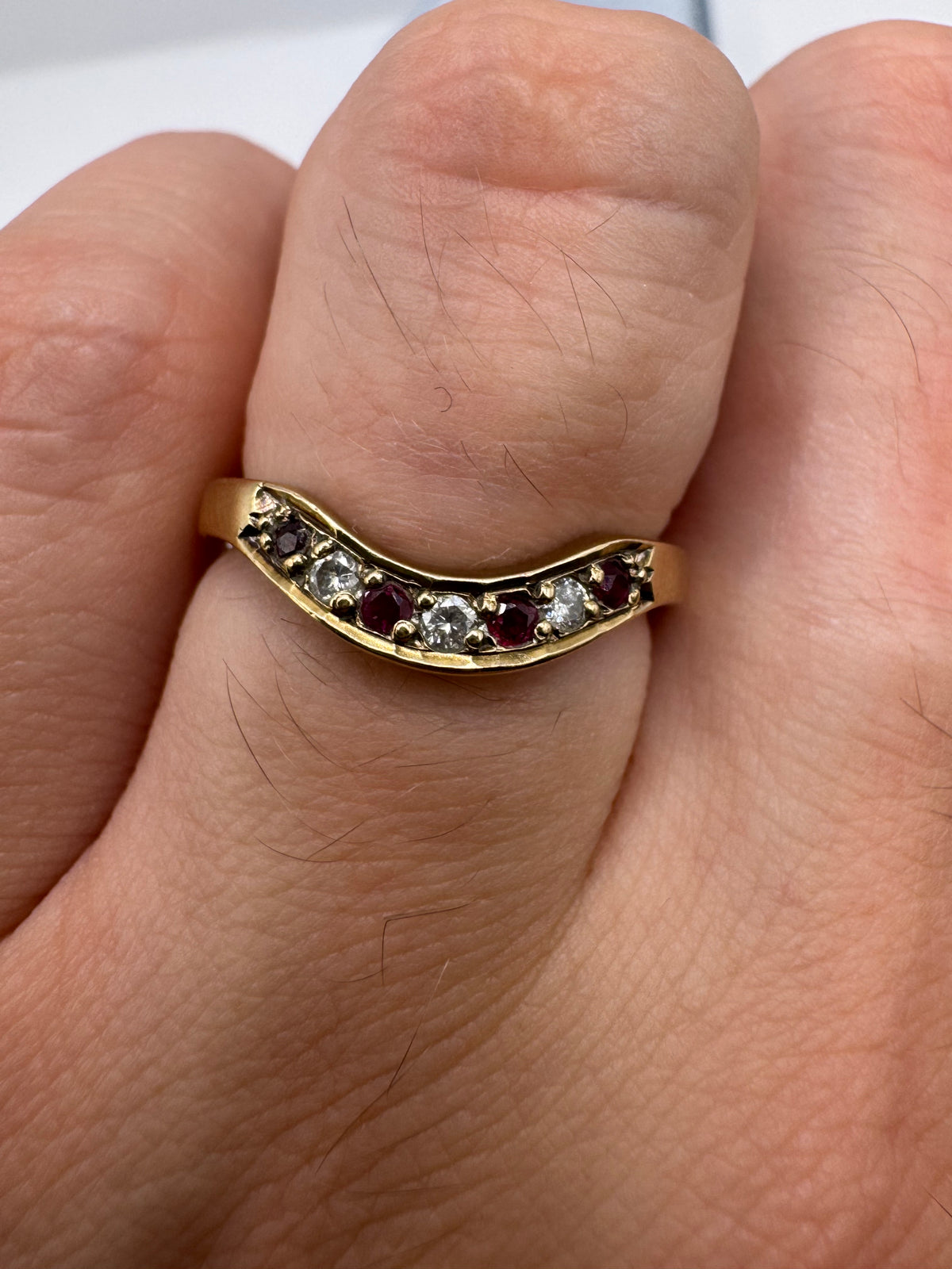 9ct gold ruby and diamond ring