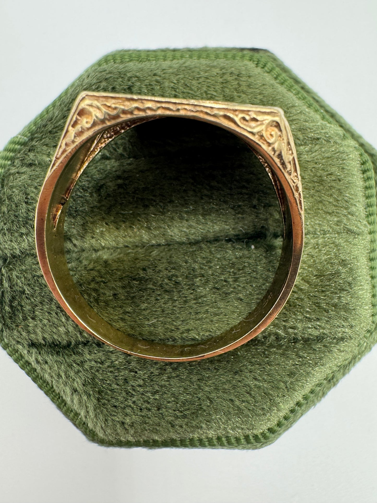 9ct gold engraved dragon signet ring
