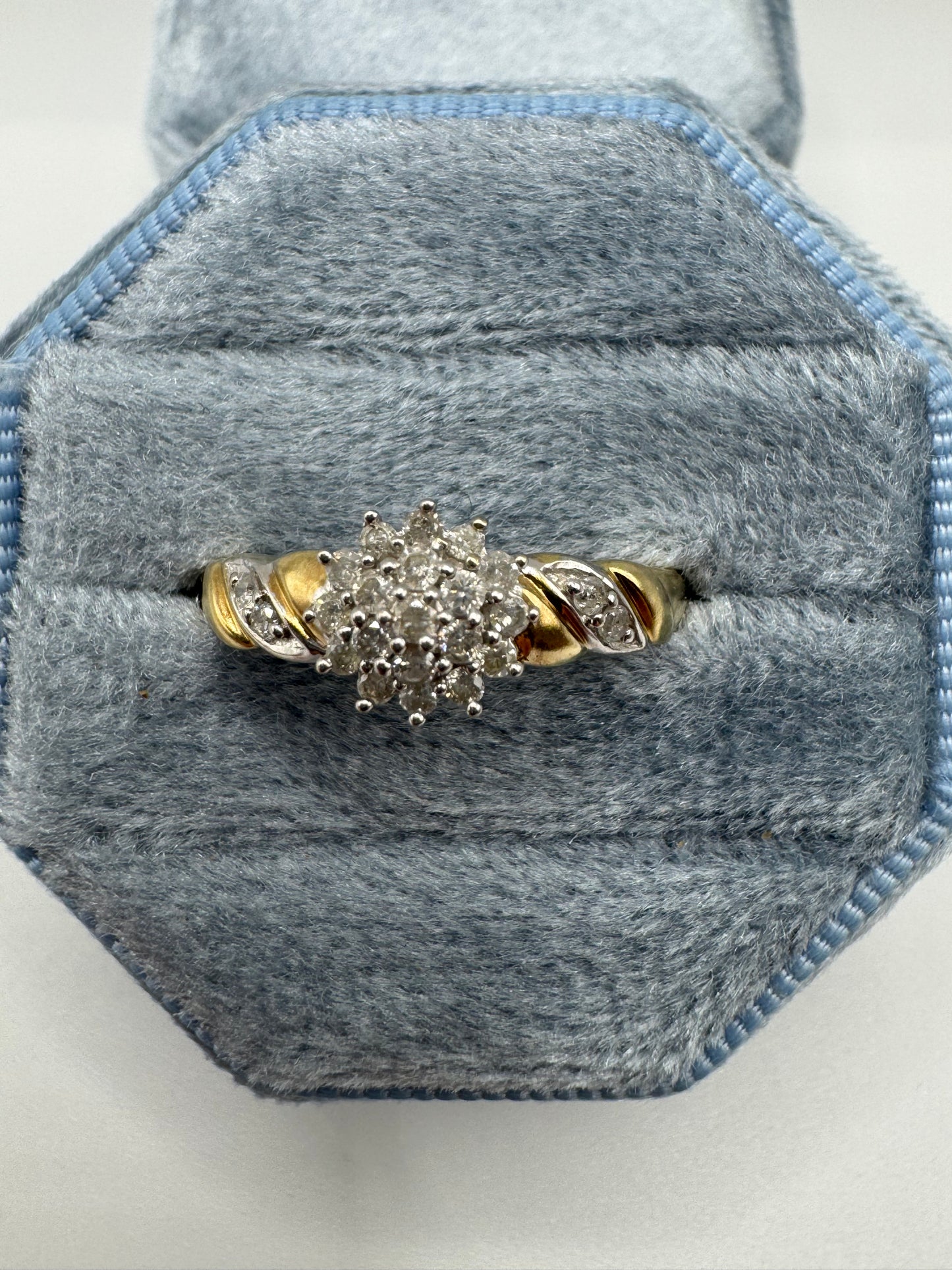 9ct gold diamond cluster ring