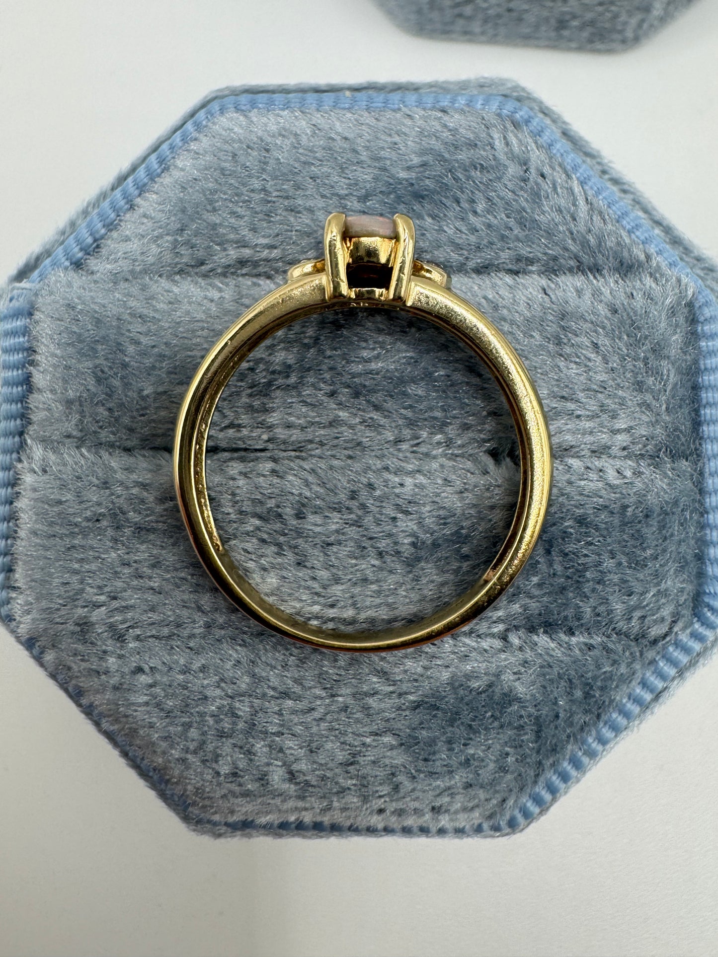 9ct gold black opal and diamond ring