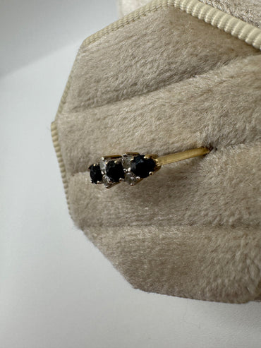 9ct gold sapphire and diamond ring
