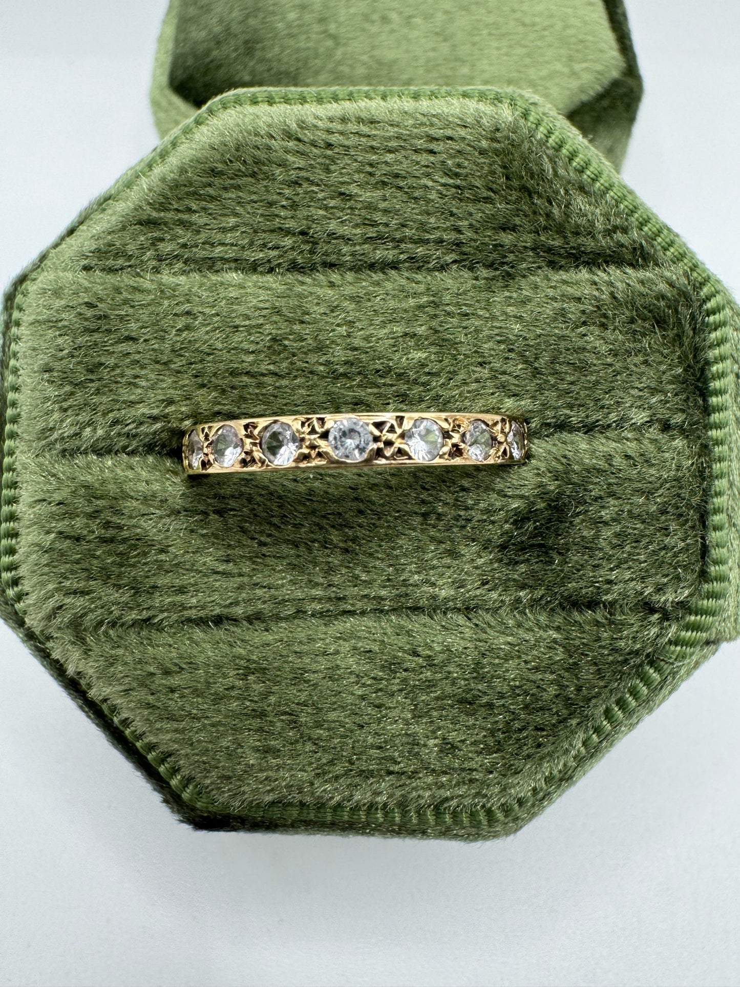 Vintage 9ct gold paste eternity ring