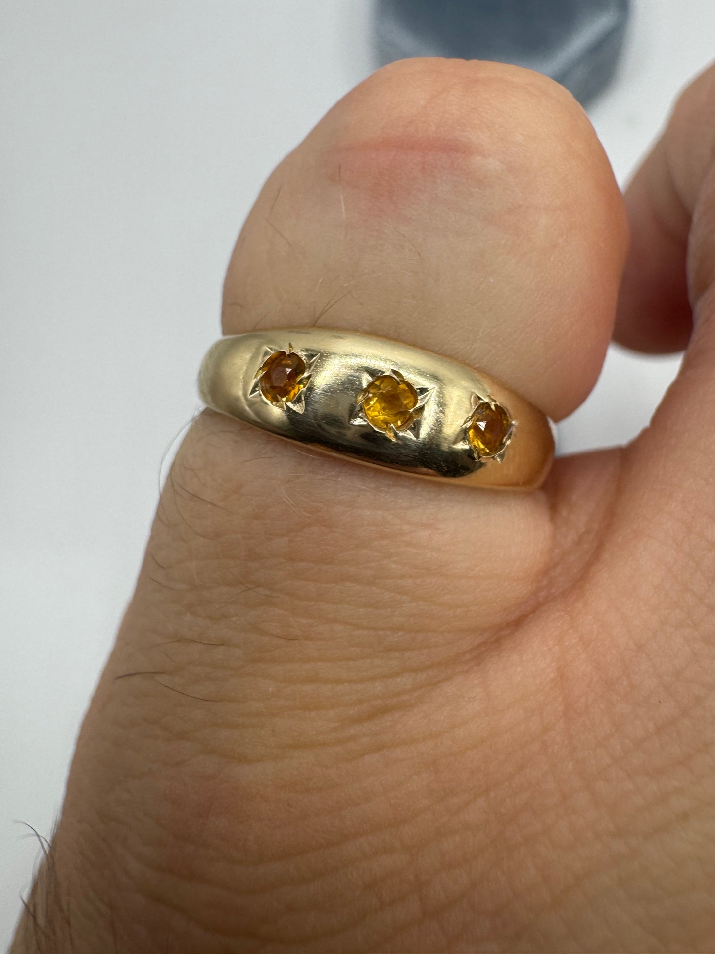 9ct gold citrine gypsy ring
