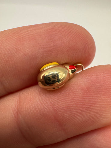 9ct gold enamelled duck charm