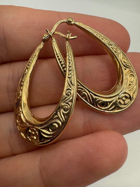 9ct gold creole earrings