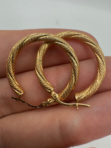 9ct gold creole earrings