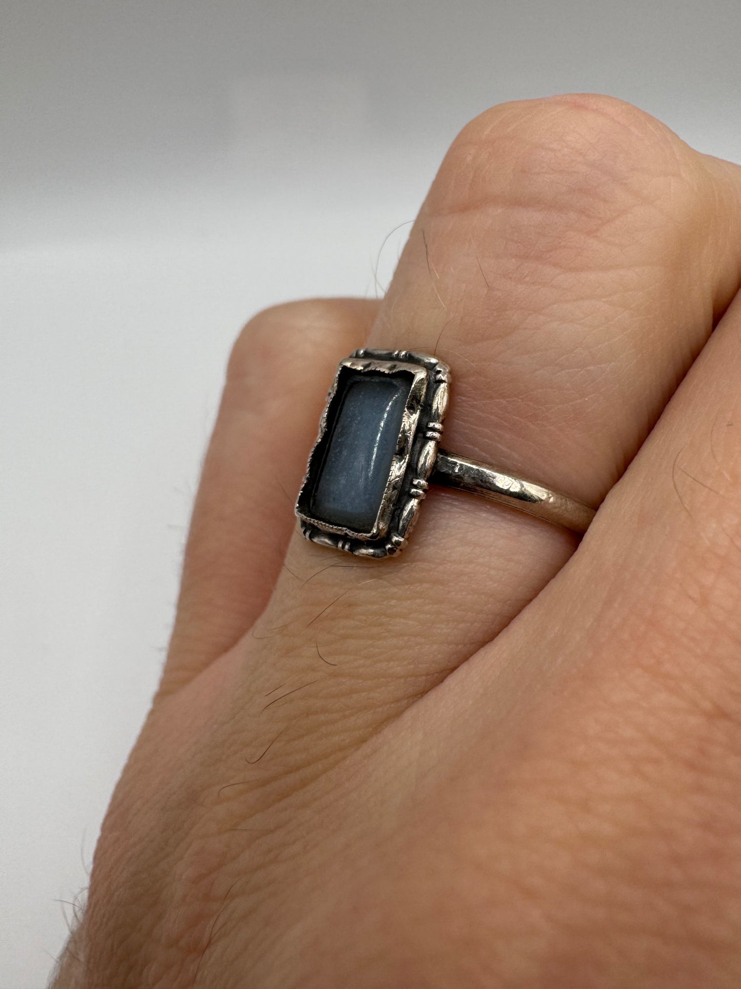 Silver mourning ring