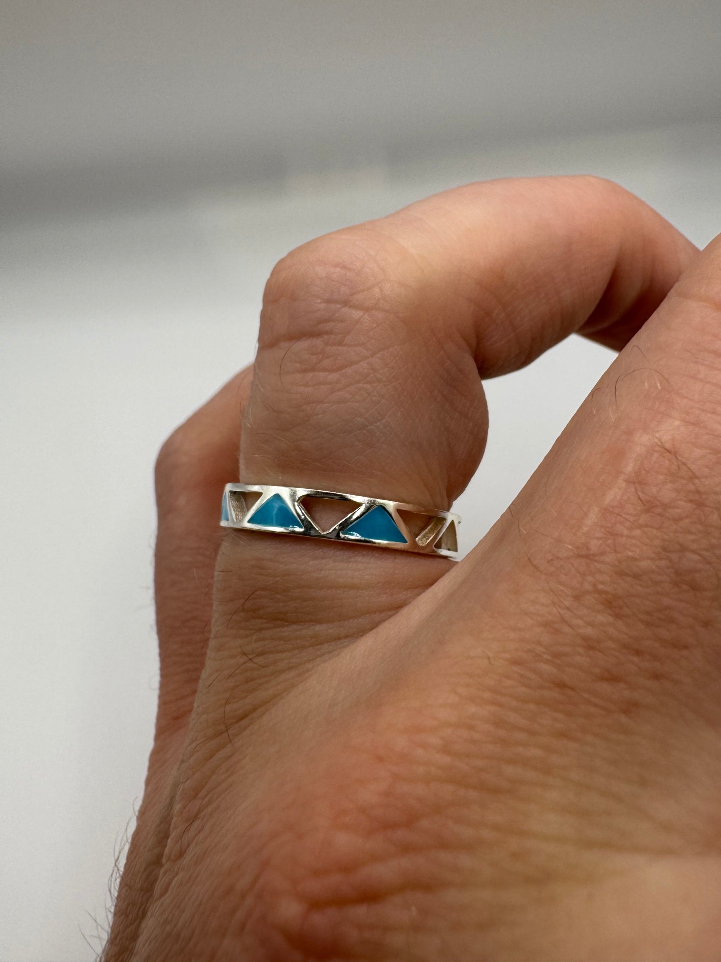 Silver enamelled ring (6.75-N)