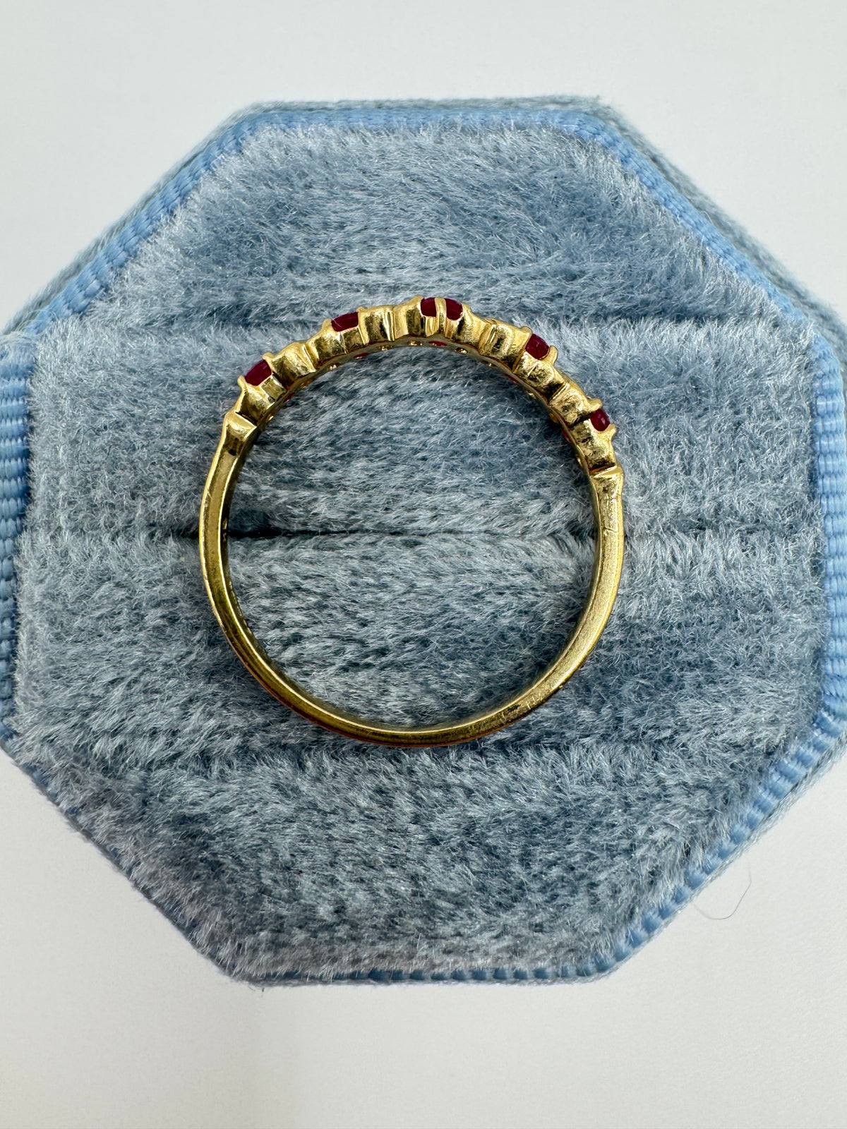 9ct gold ruby wishbone ring