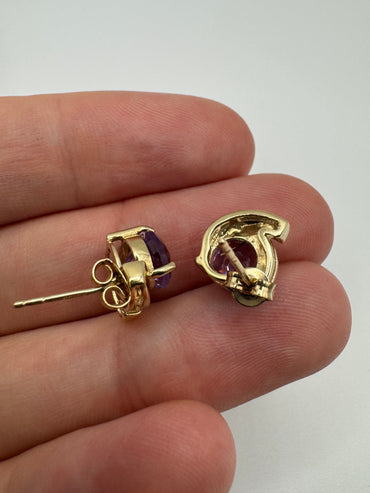 9ct gold amethyst earrings