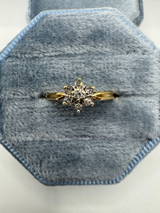 9ct gold diamond cluster ring