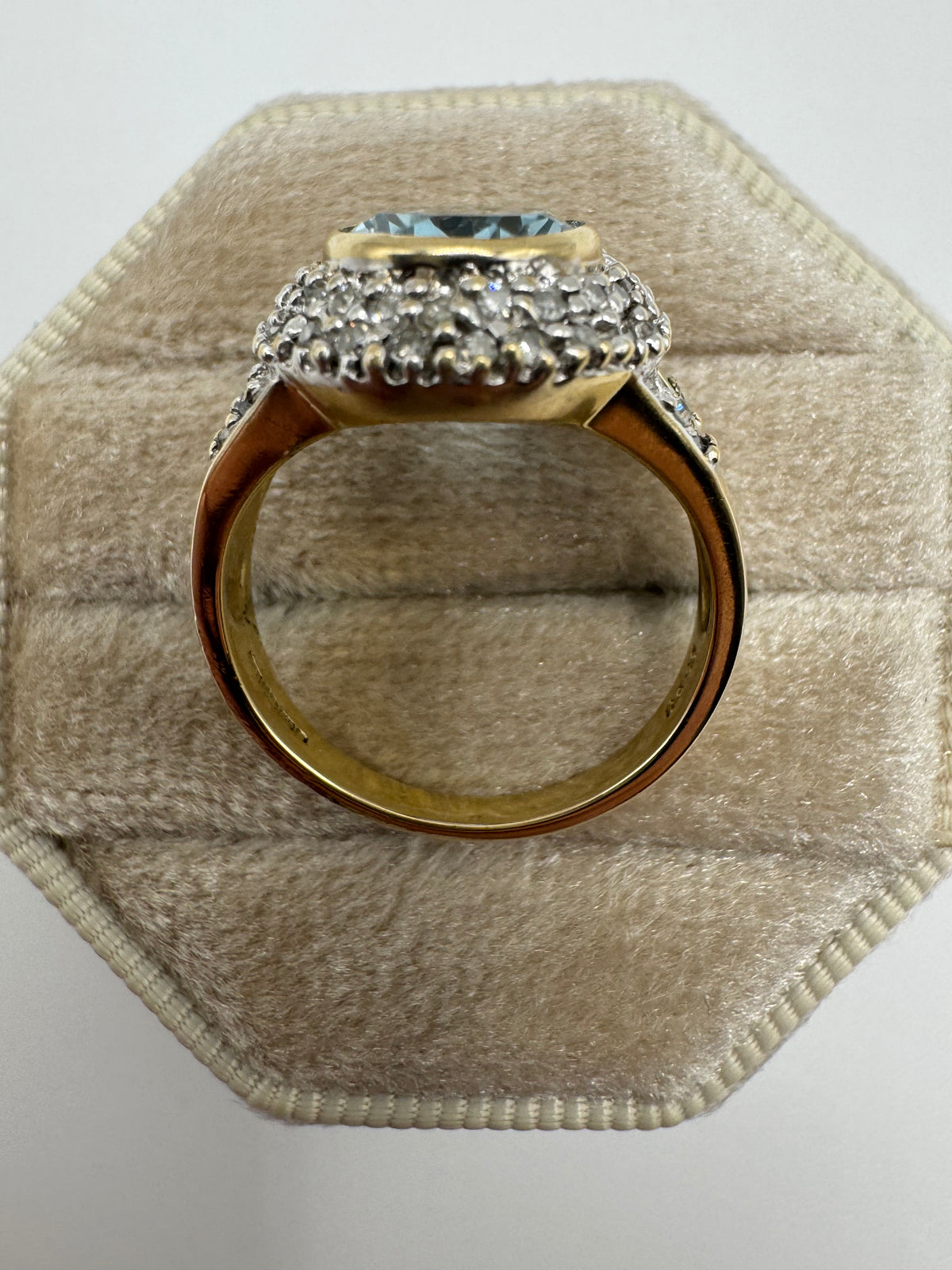 9ct gold blue topaz and diamond ring