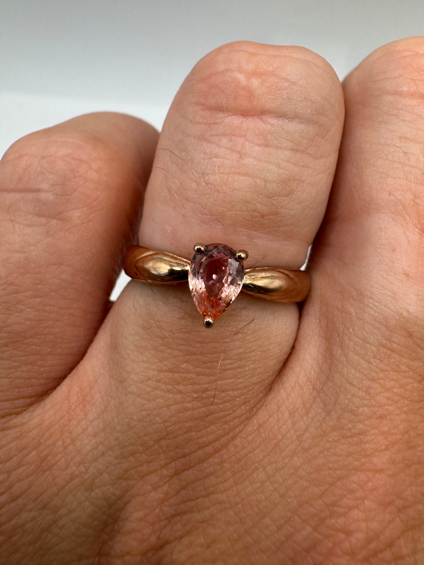 9ct rose gold padparascha sapphire ring