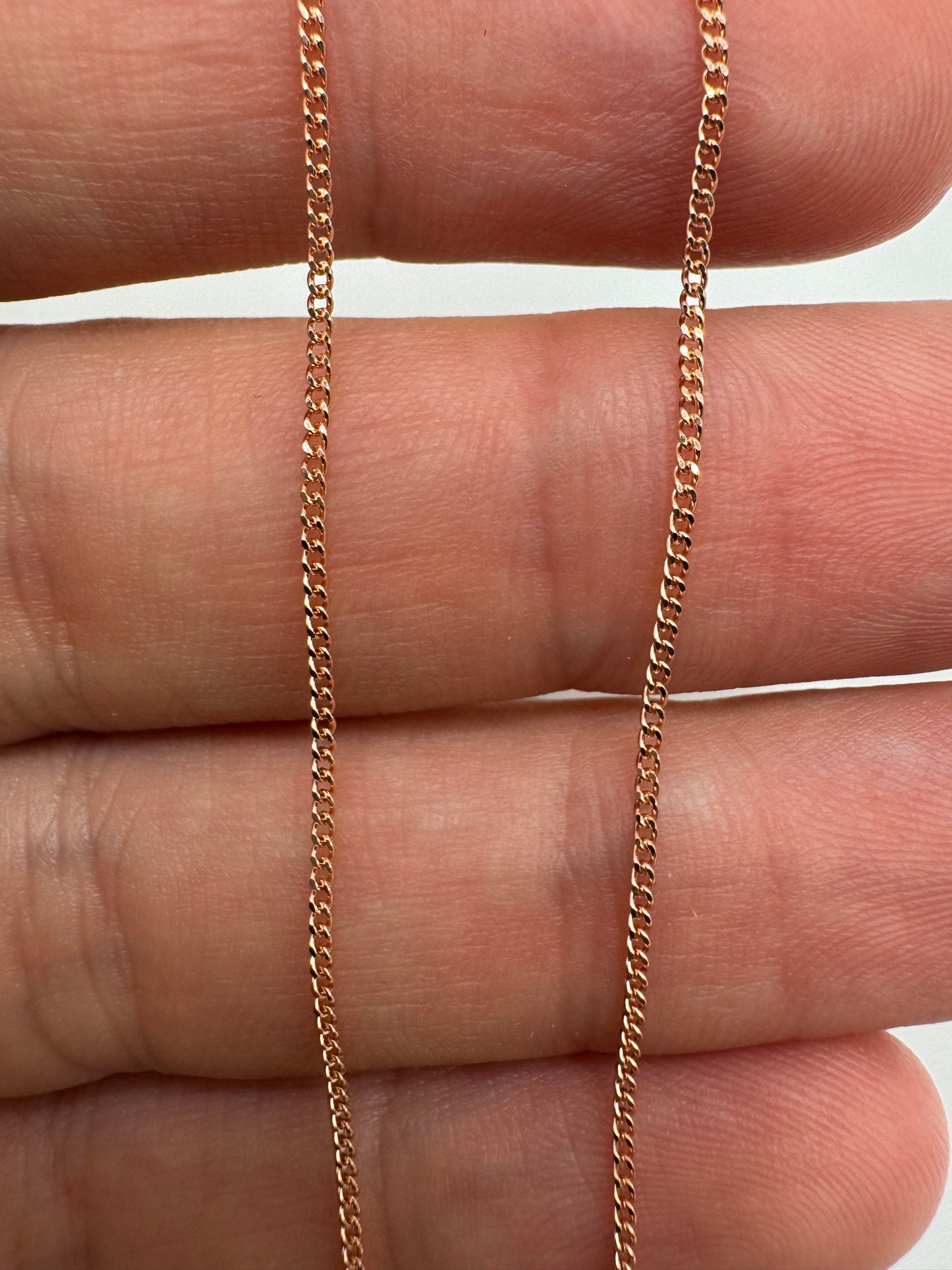 9ct rose gold curb chain 66 18”