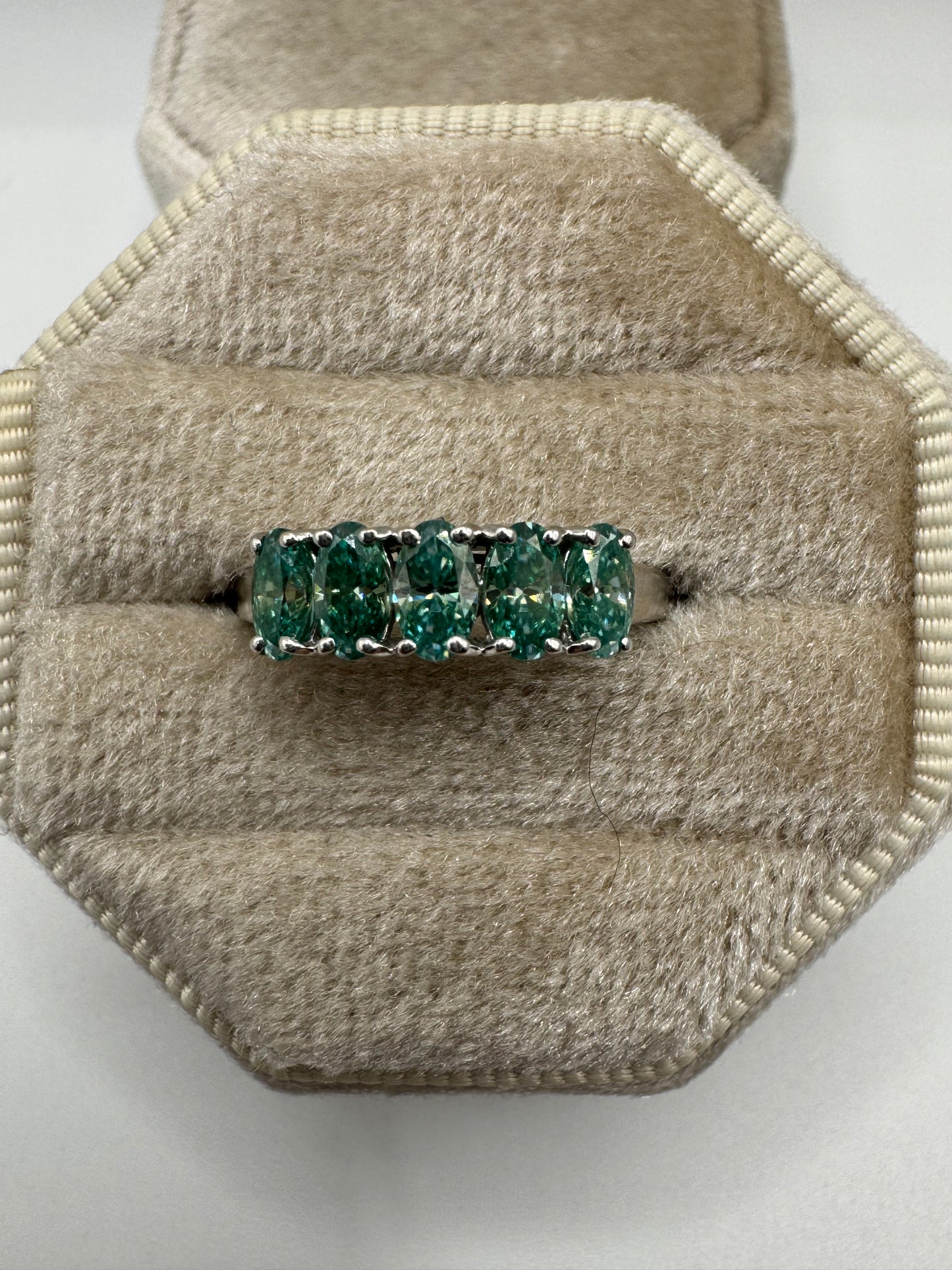 9ct white gold moissanite ring