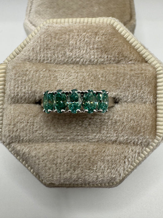 9ct white gold moissanite ring