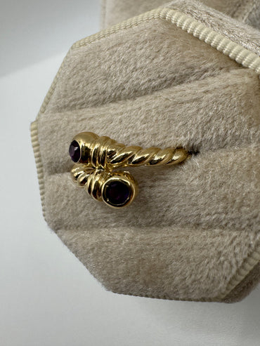 9ct gold amethyst torque ring