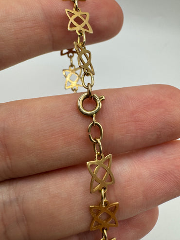 9ct gold Celtic link bracelet (7”)