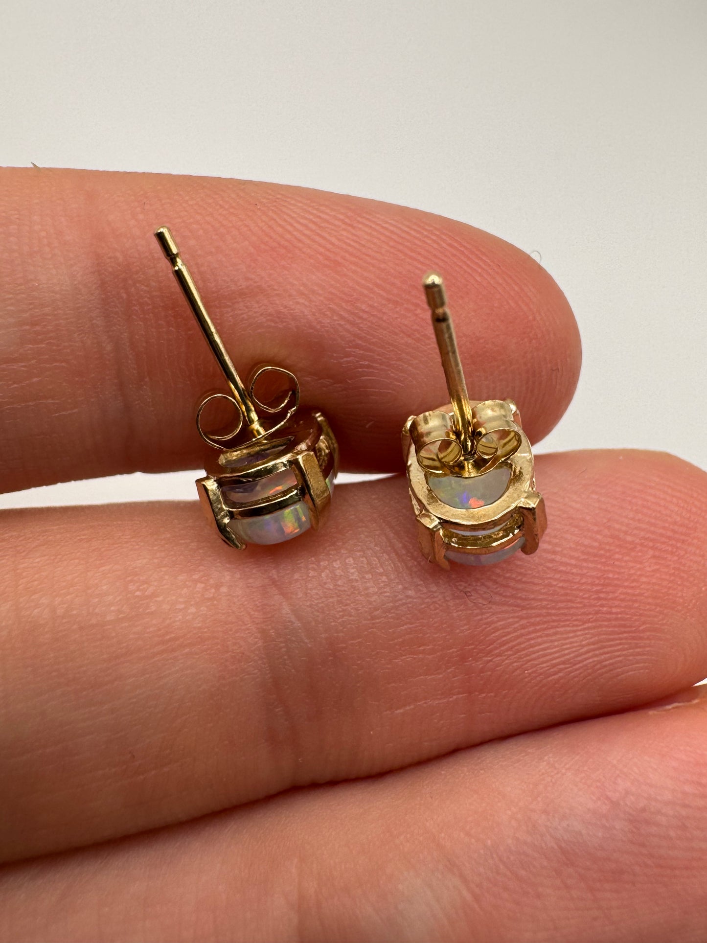 9ct gold simulated opal earrings