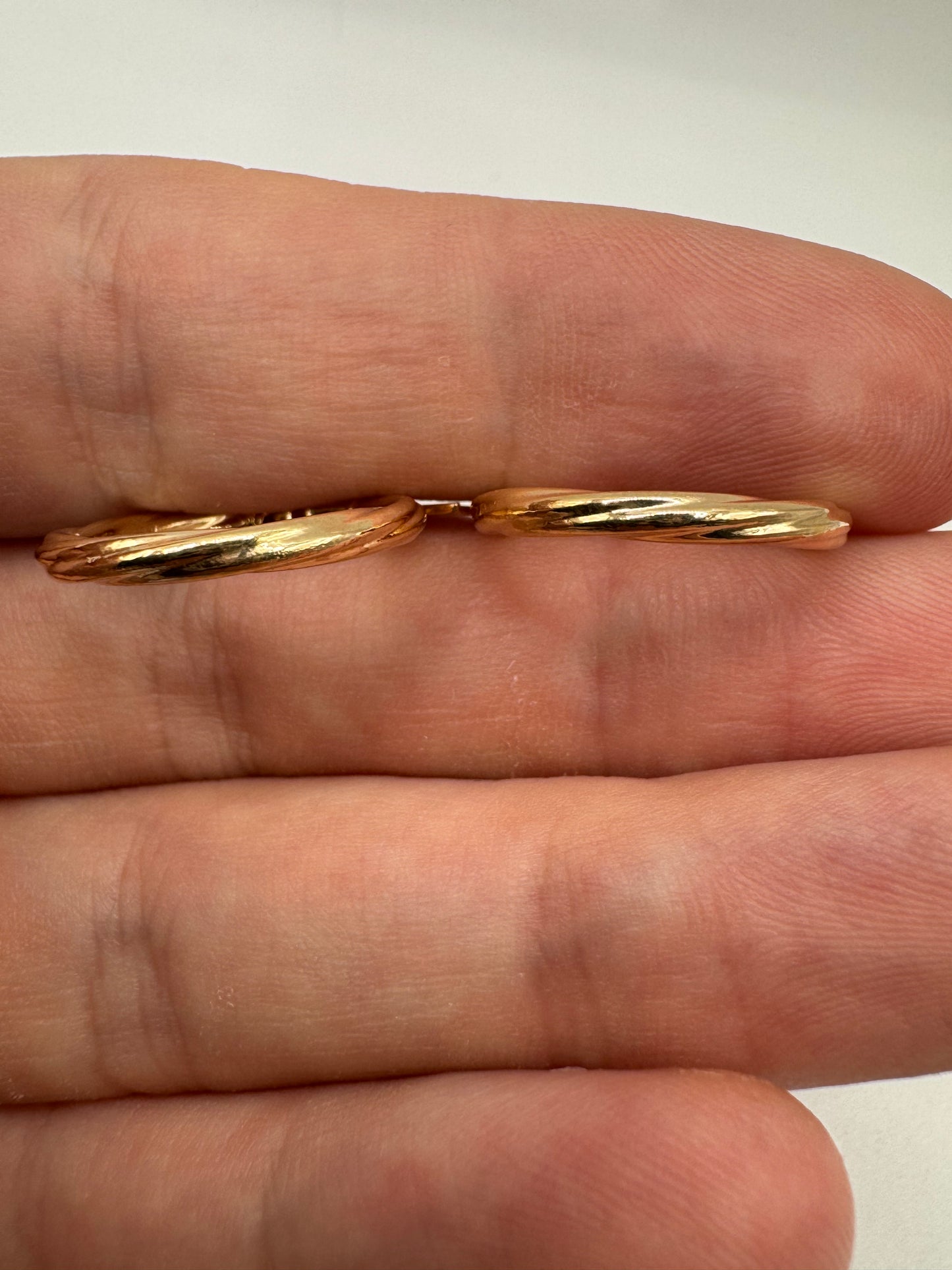 9ct gold twisted creole earrings