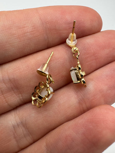 9ct gold opal earrings
