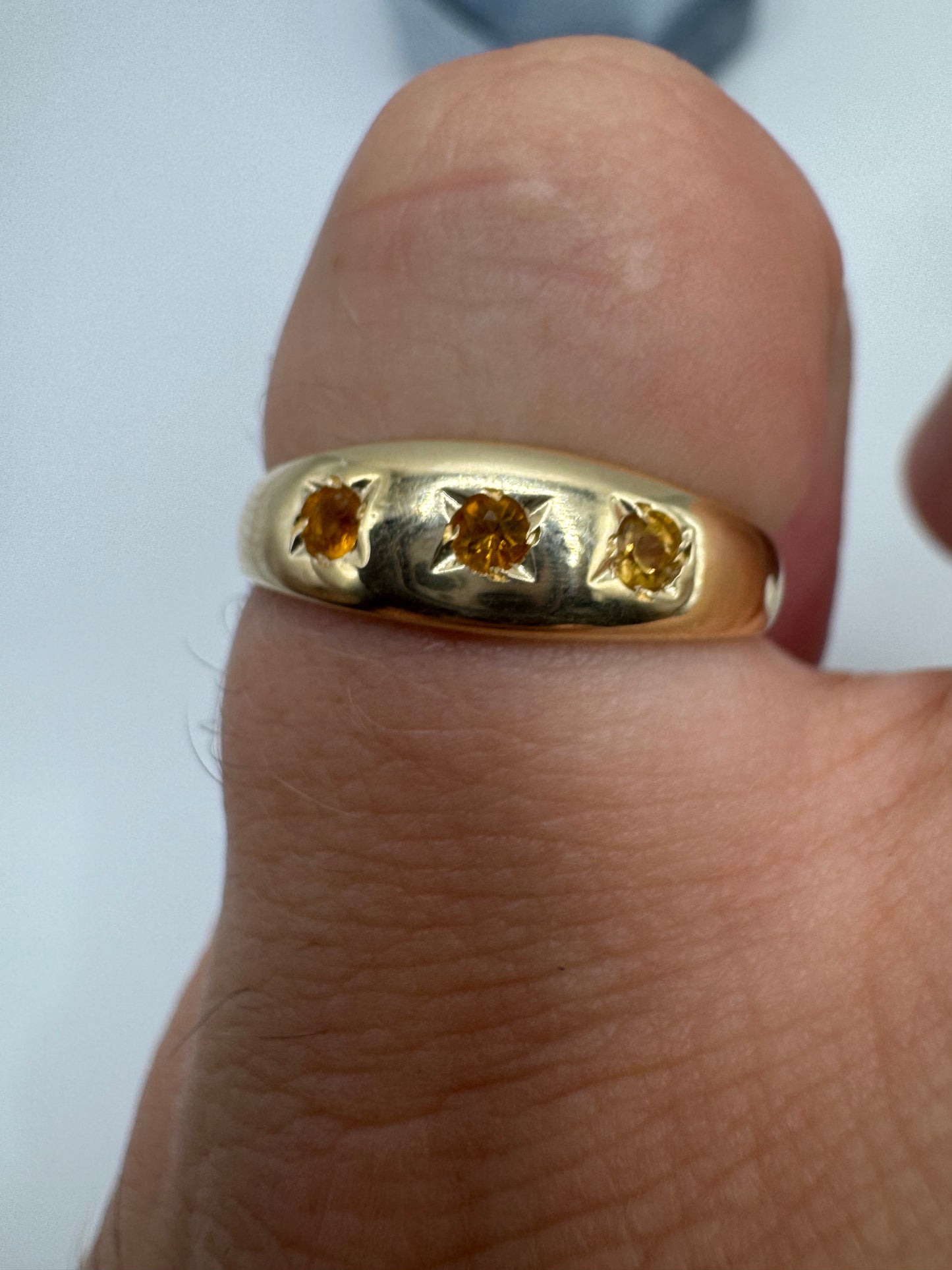 9ct gold citrine gypsy ring