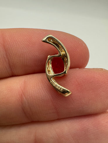 9ct gold spinel and diamond pendant