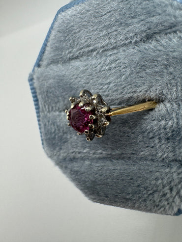 9ct gold pink topaz and diamond ring